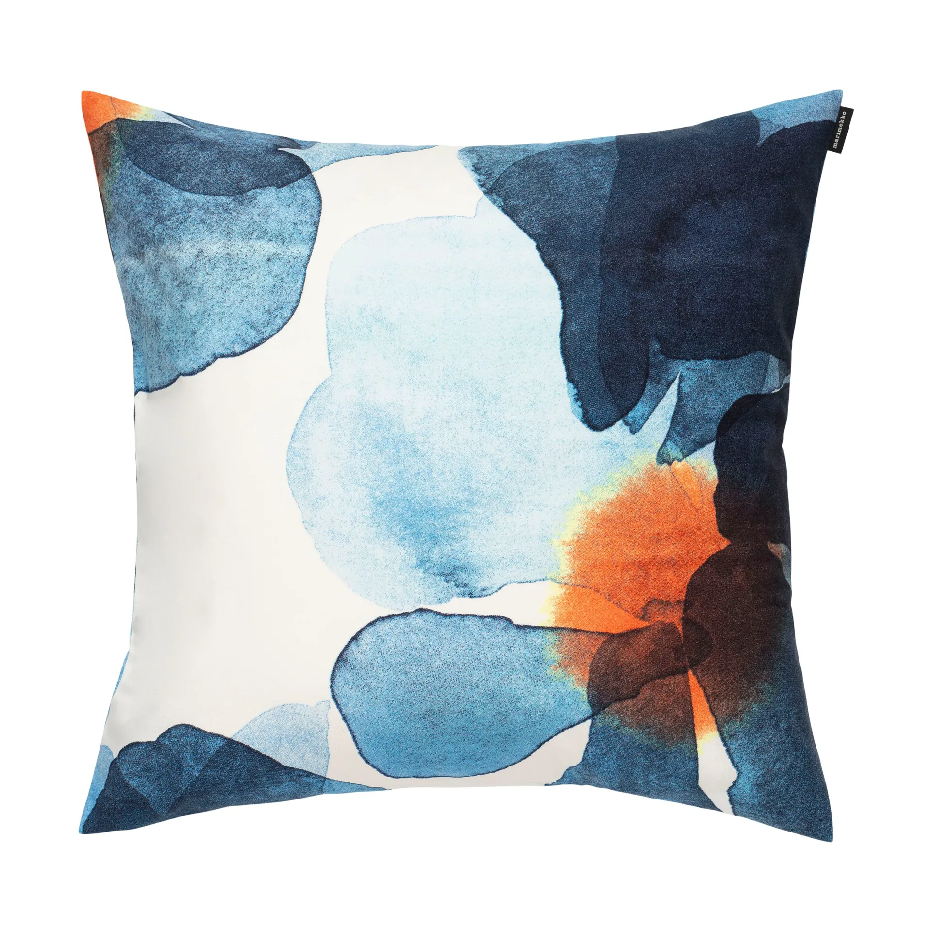 Valssi cushion cover 50x50 cm, White-dark blue-orange Marimekko