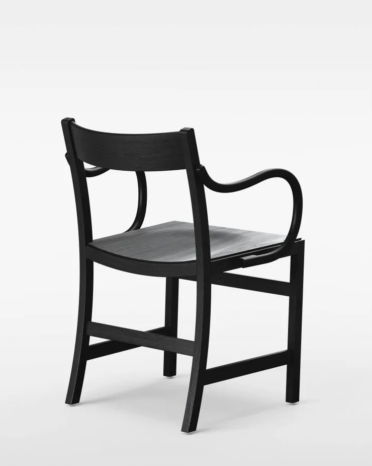 Waiter XL armchair, Black stained beech Massproductions