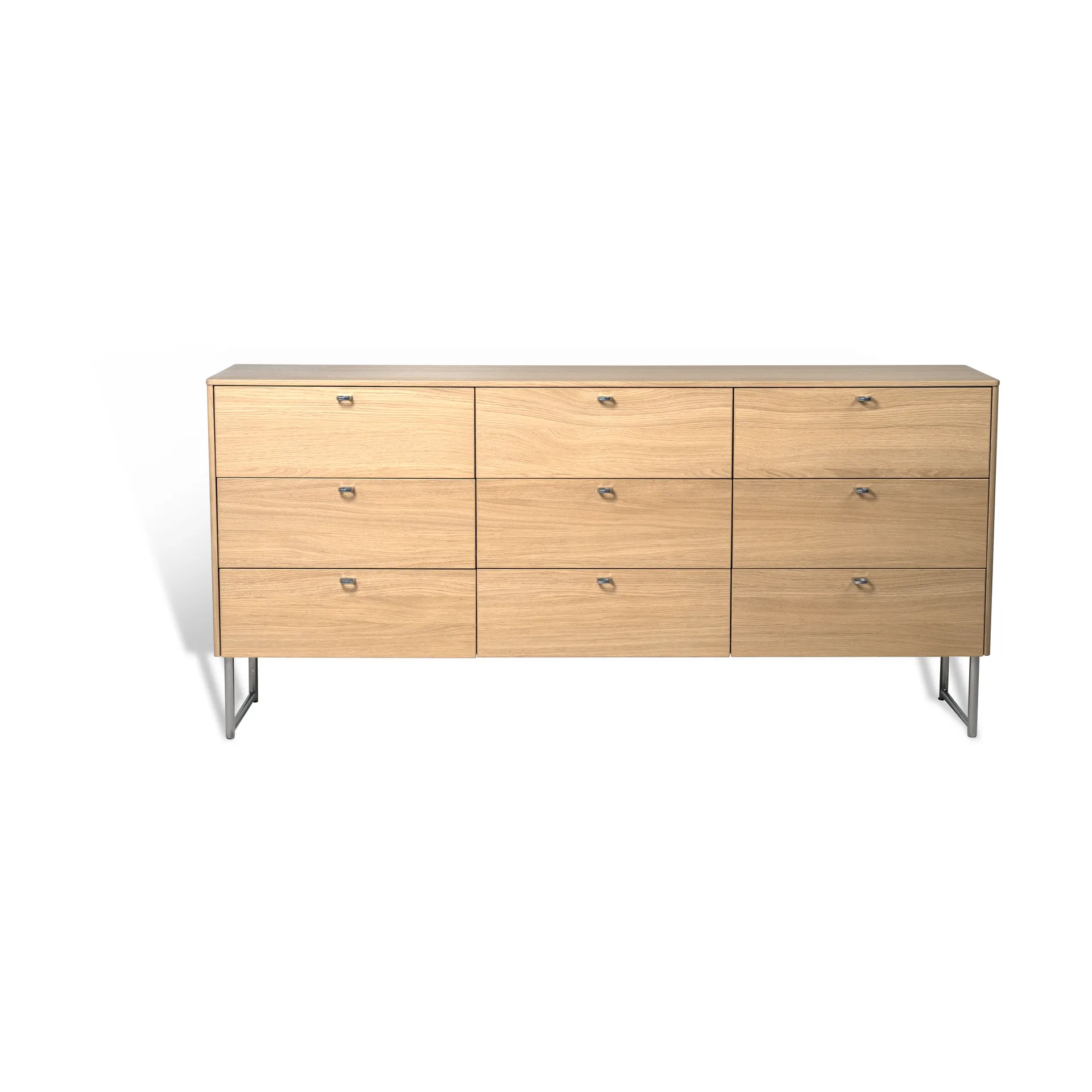 Deus chest of drawers 9 drawers, White pigmented matte lacquered oak Mavis