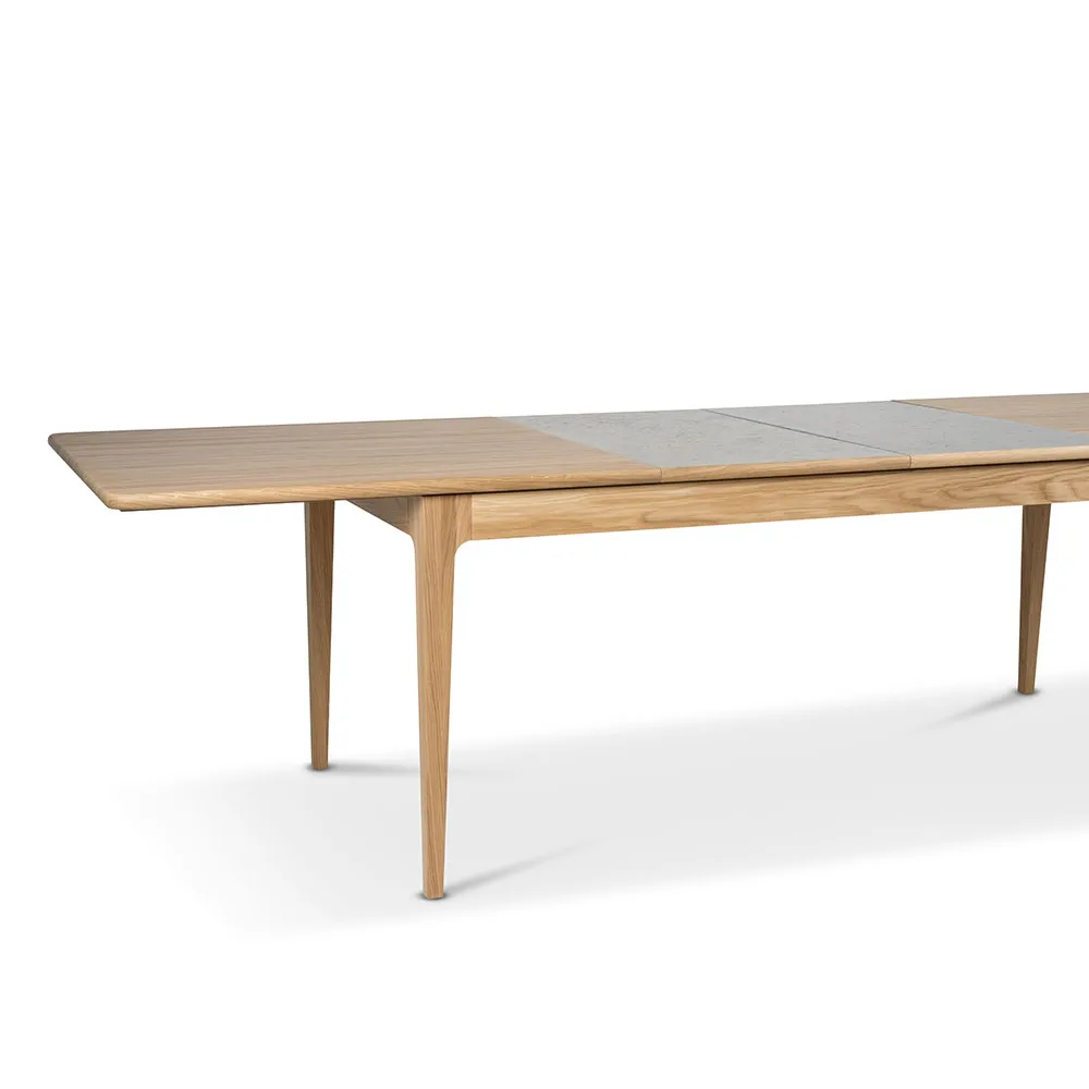 Höllviken dining table, oak white-pigmented matte lacquer, 1 leaf, oak 50 cm Mavis