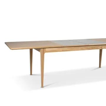 Höllviken dining table - oak white-pigmented matte lacquer, 1 leaf, oak 50 cm - Mavis