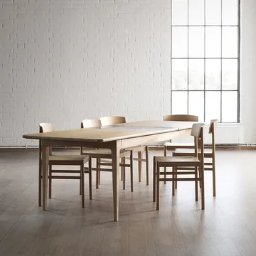 Höllviken dining table - oak white-pigmented matte lacquer, 1 leaf, oak 50 cm - Mavis