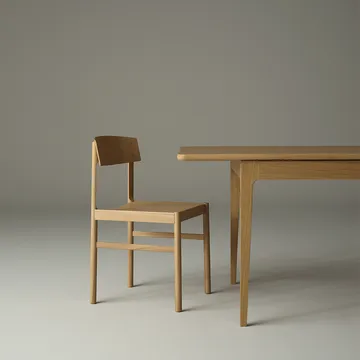 Höllviken dining table - oak white-pigmented matte lacquer, 1 leaf, oak 50 cm - Mavis
