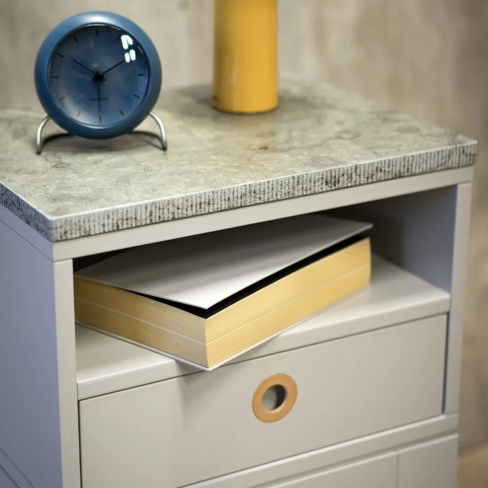 Höllviken high leg bedside table, light gray Mavis