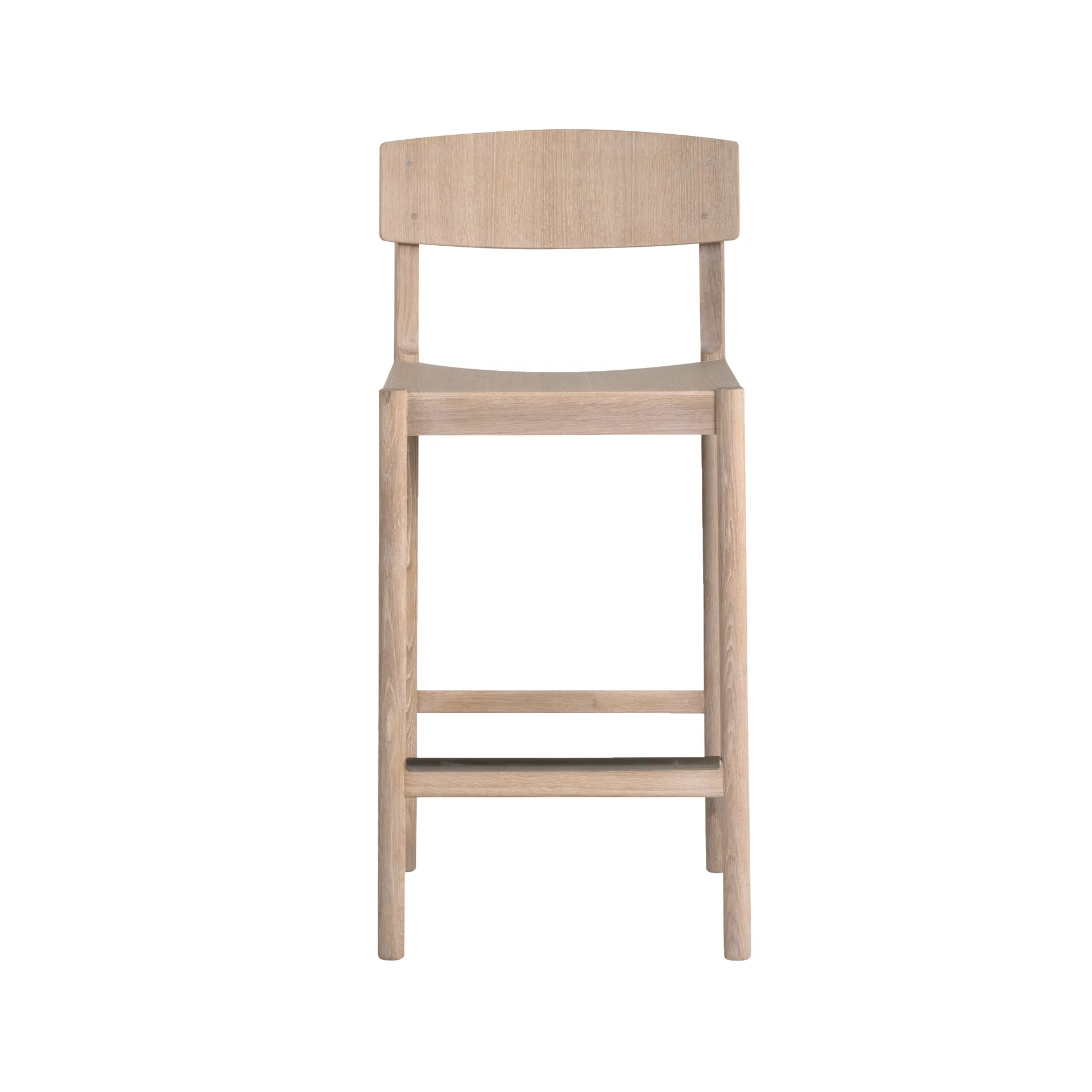 Rod barstool 65 cm, White waxed oak Mavis
