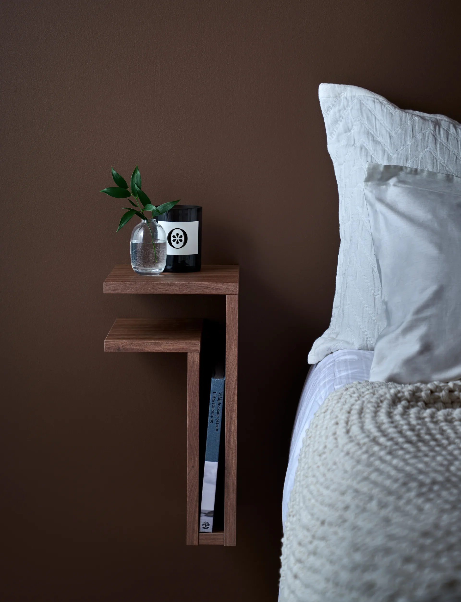 F-shelf wall shelf walnut, shelf - left Maze