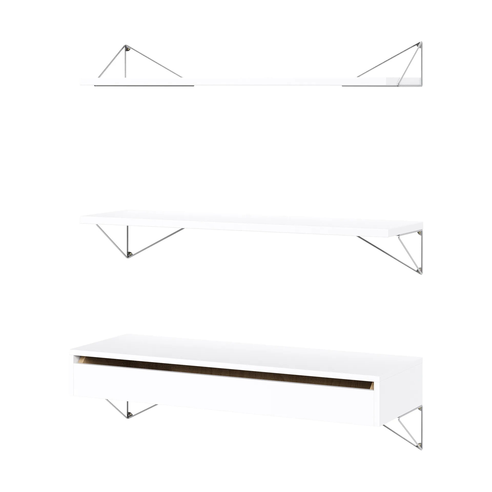 Pythagoras Bundle C shelving system white-chrome Maze