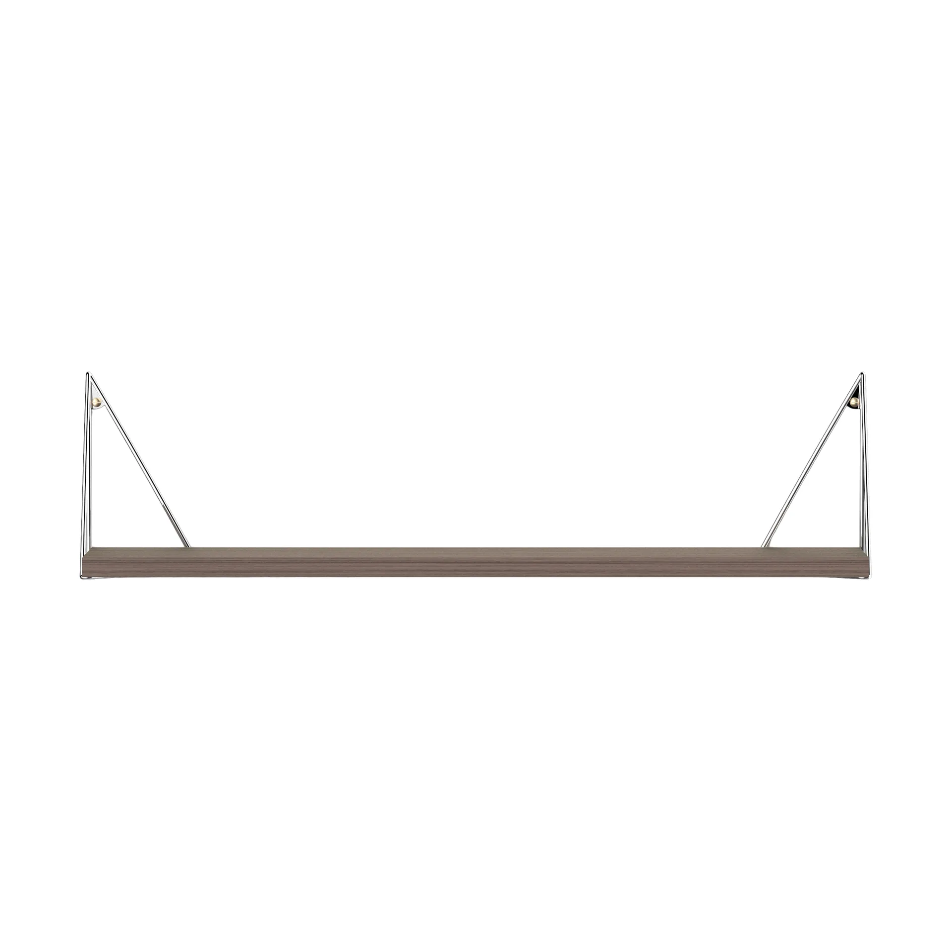 Pythagoras shelf, walnut-chrome, 20x80 cm Maze