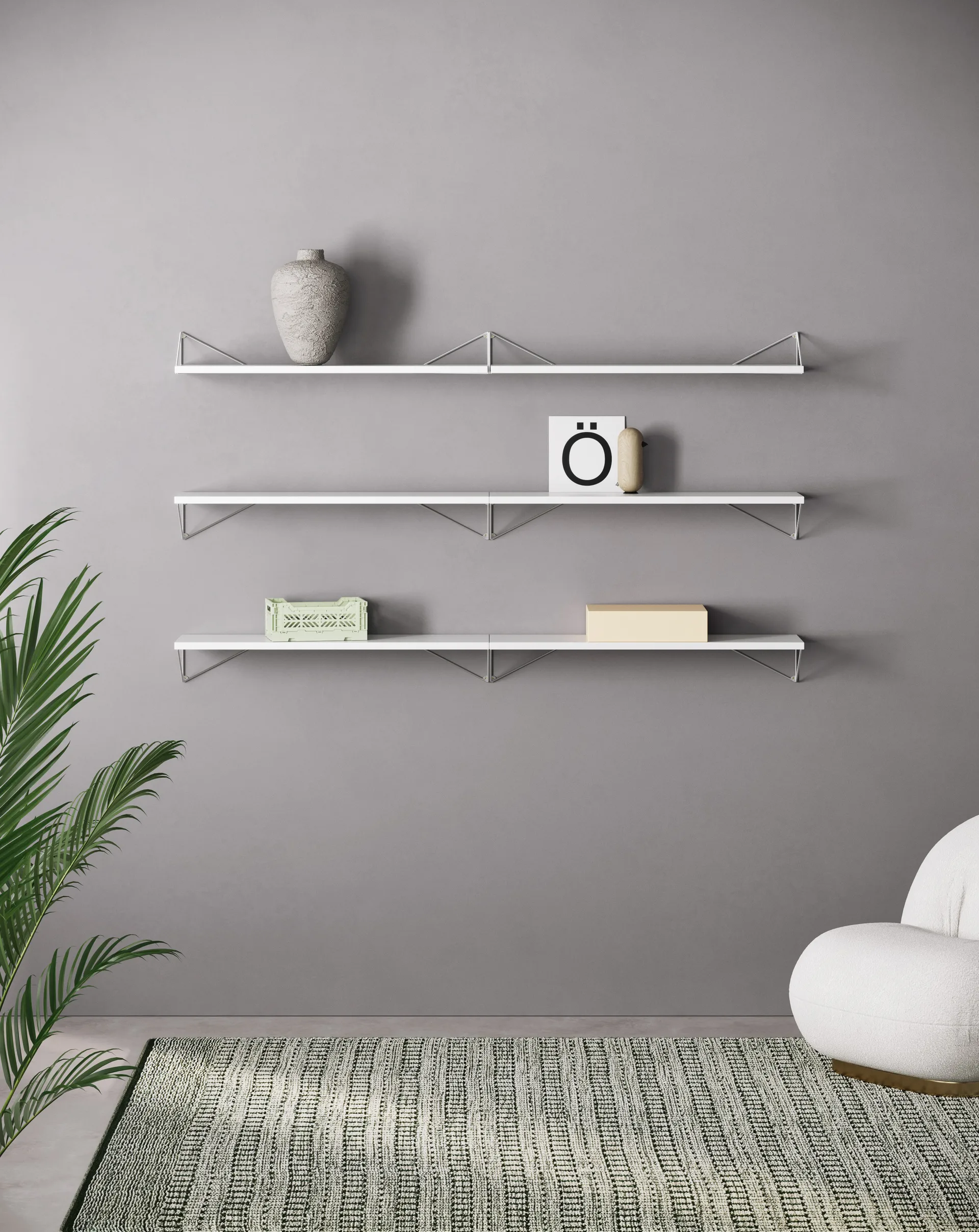 Pythagoras shelf, white Maze