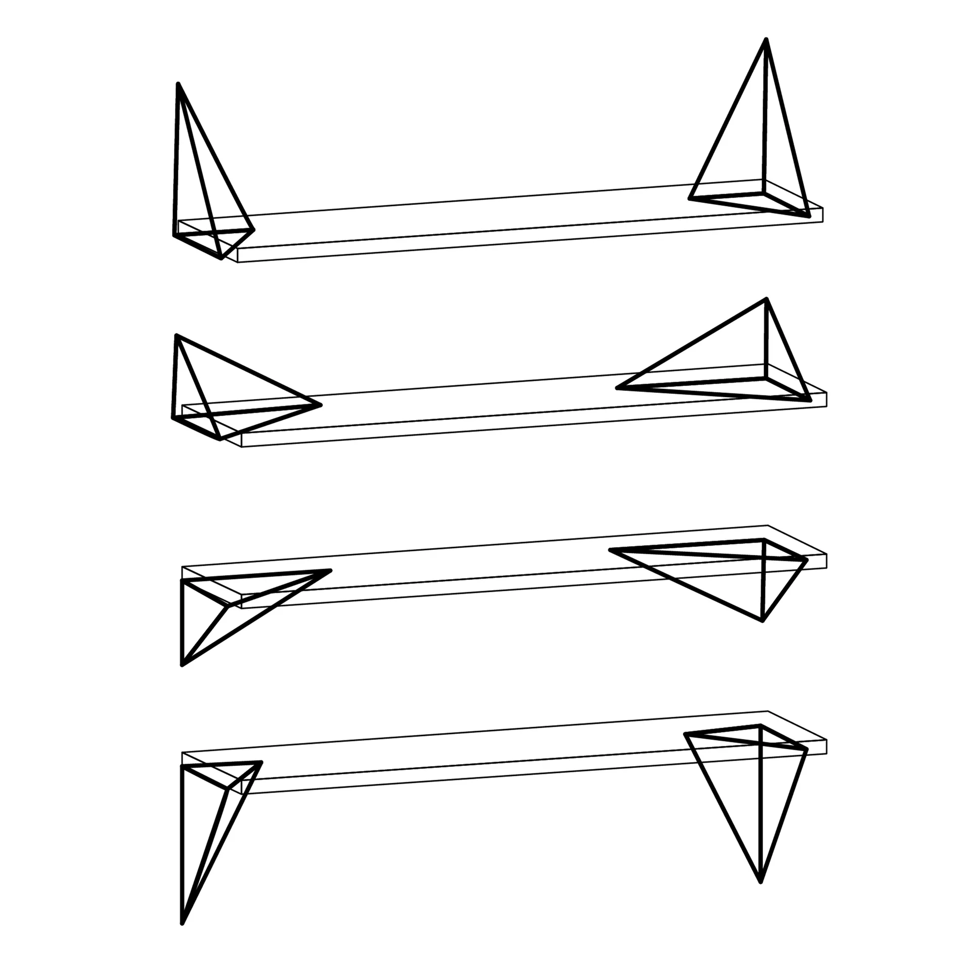 Pythagoras shelf, white Maze