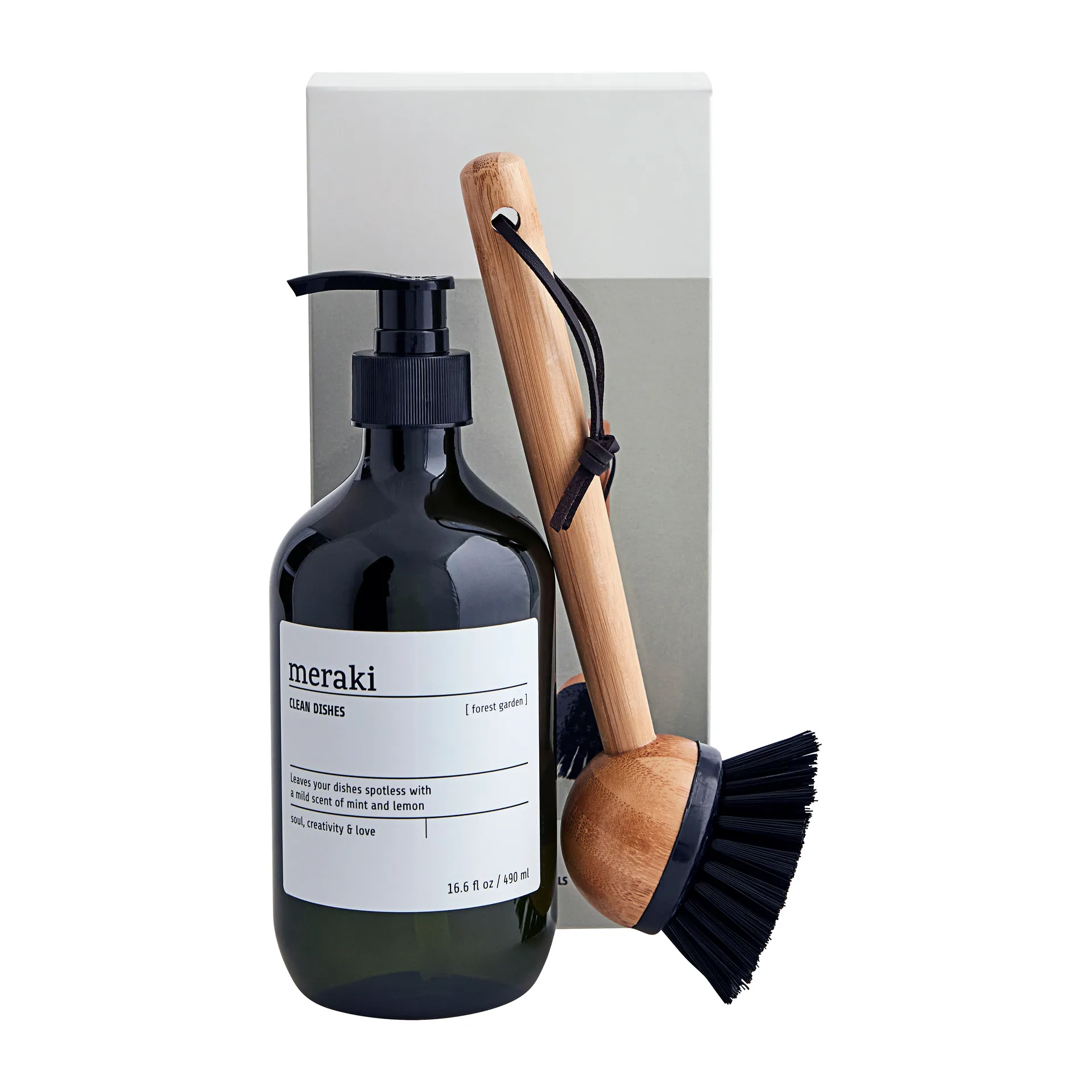 Meraki gift set dish soap and dish brush, Forest garden Meraki