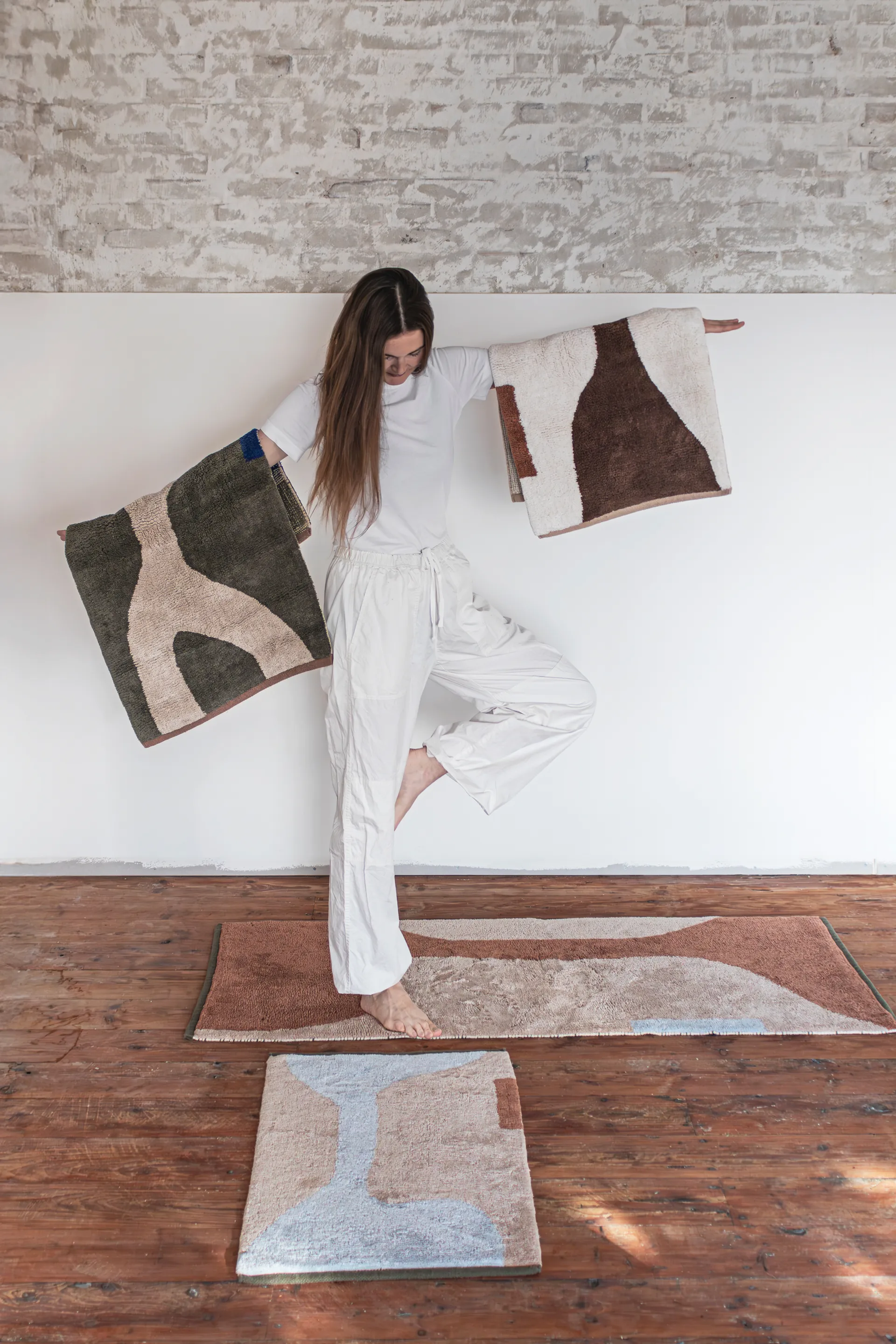 Figura mat rug, Dark olive, 50x80 cm Mette Ditmer