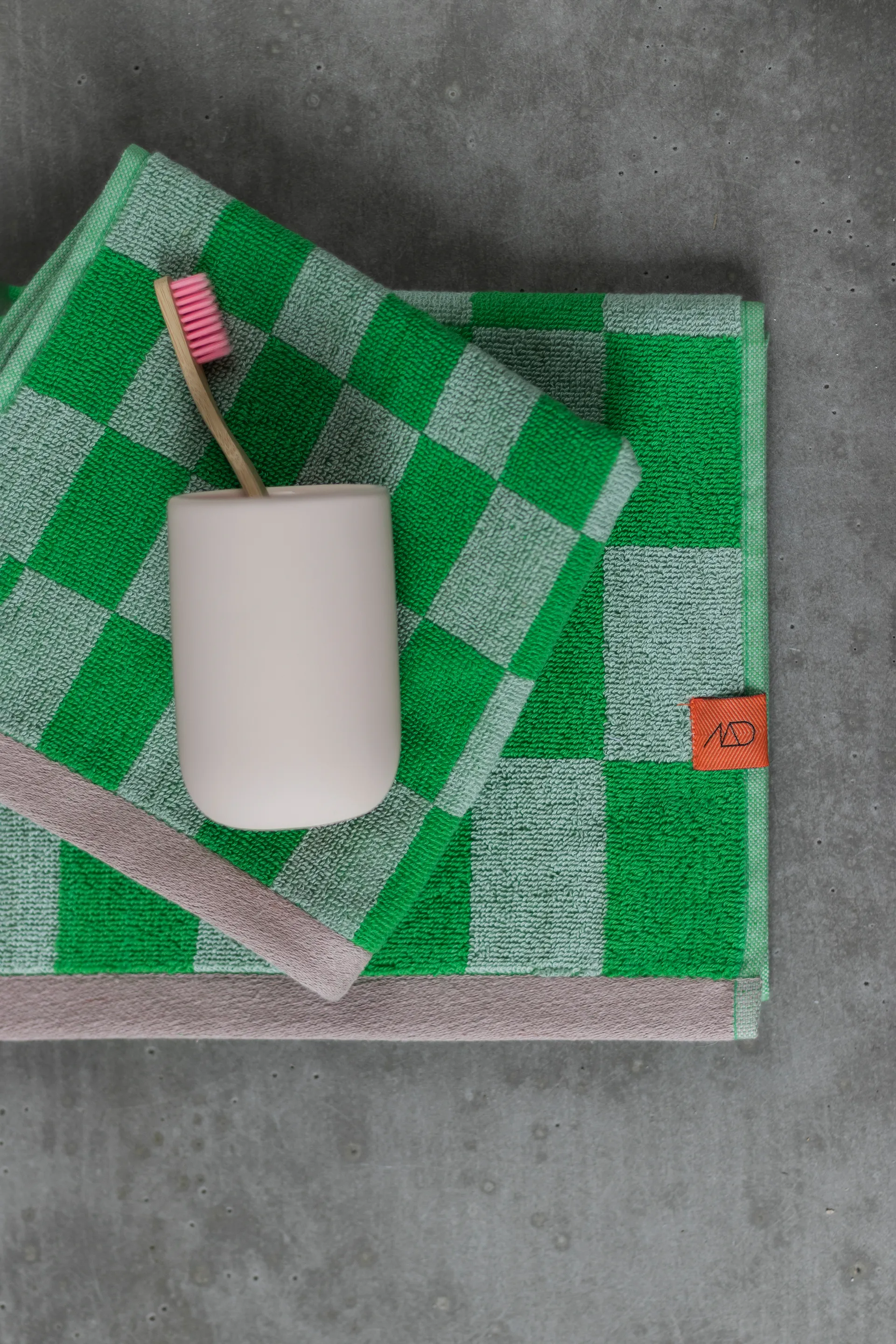 Retro towel, Classic green, 40x55 cm, 2-pack Mette Ditmer