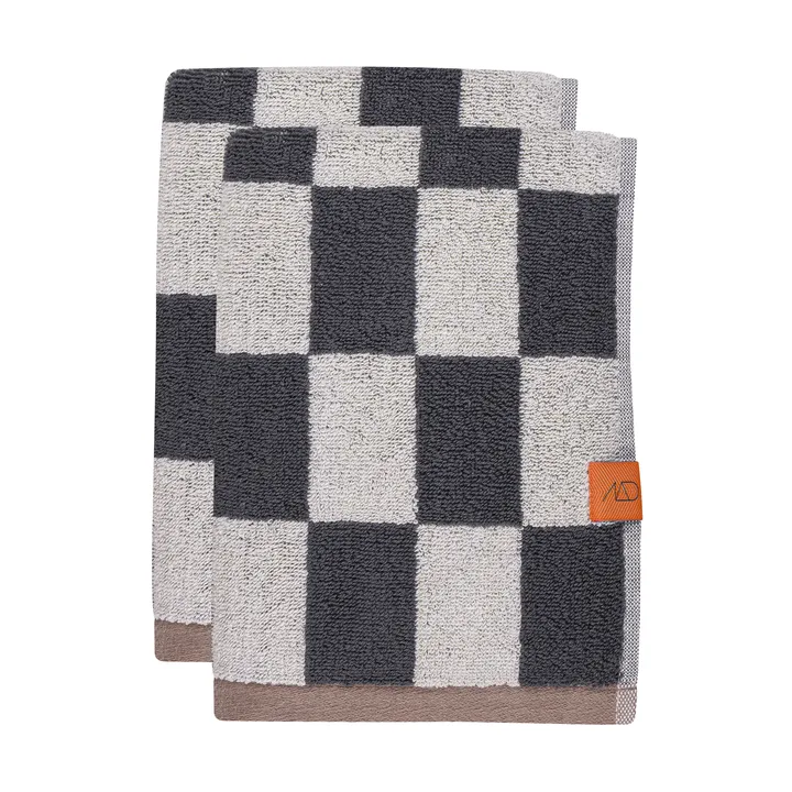 Retro towel - Dark grey, 40x55 cm, 2-pack - Mette Ditmer