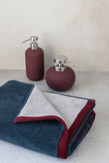 Soft bath towel 70x133 cm - Midnight blue-light grey - Mette Ditmer