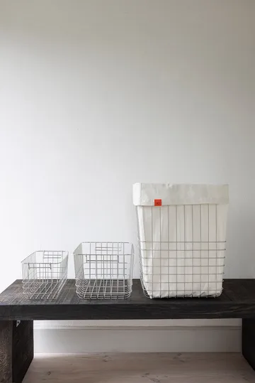 Store-it storage basket with cotton bag large - Chrome - Mette Ditmer