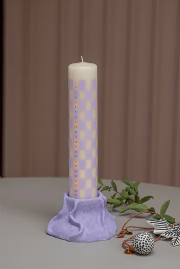 Twentyfour advent candle 25 cm - Light lilac - Mette Ditmer