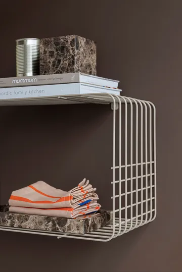 Wire shelf - Sand, 31x70x26 cm - Mette Ditmer