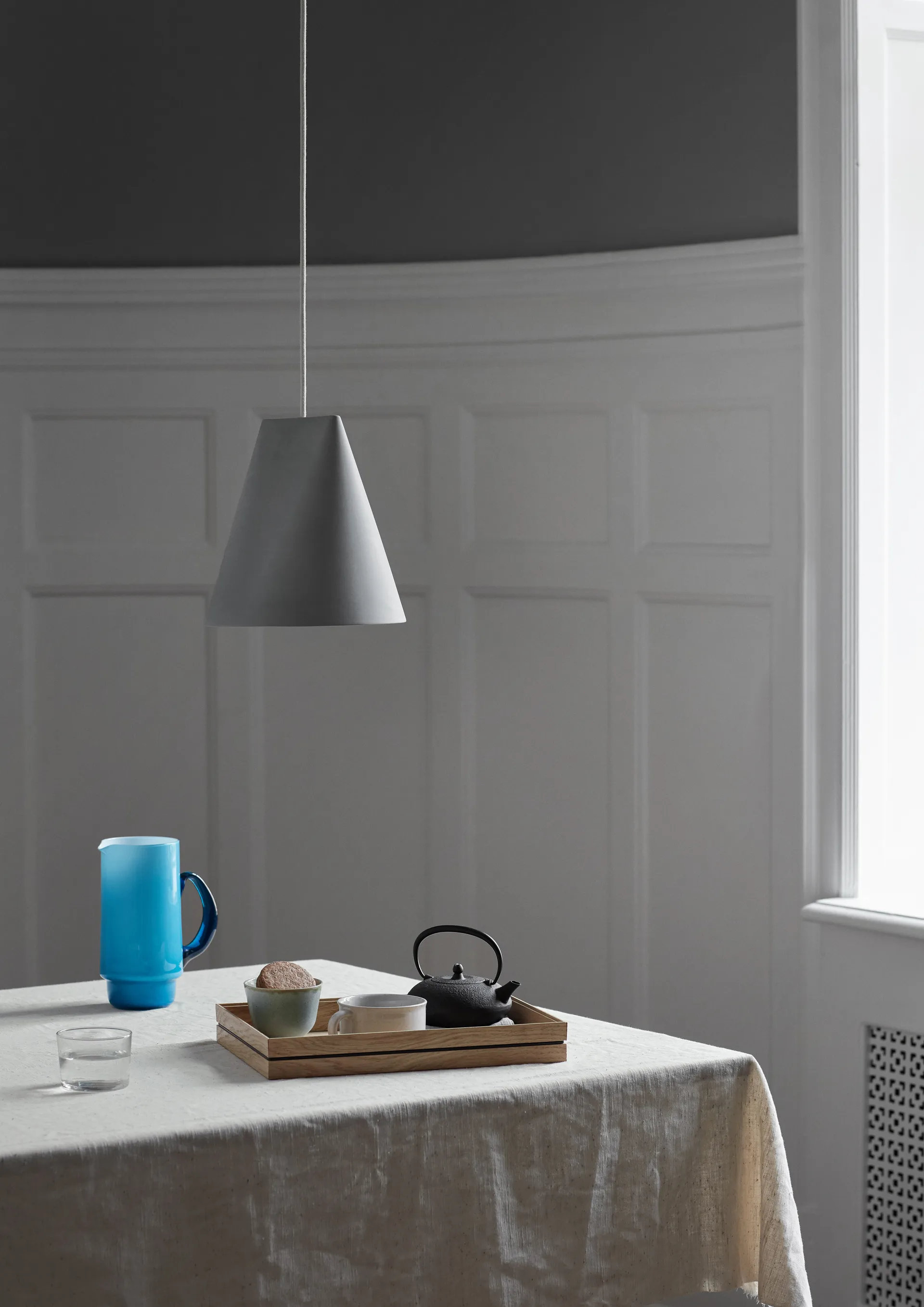 Ceiling lamp ceramic 23x23.5 cm, Light Grey MOEBE
