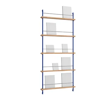 Magazine Shelving magazine rack - Oak-deep blue, 85x180x7 cm, MS.180.1 - MOEBE
