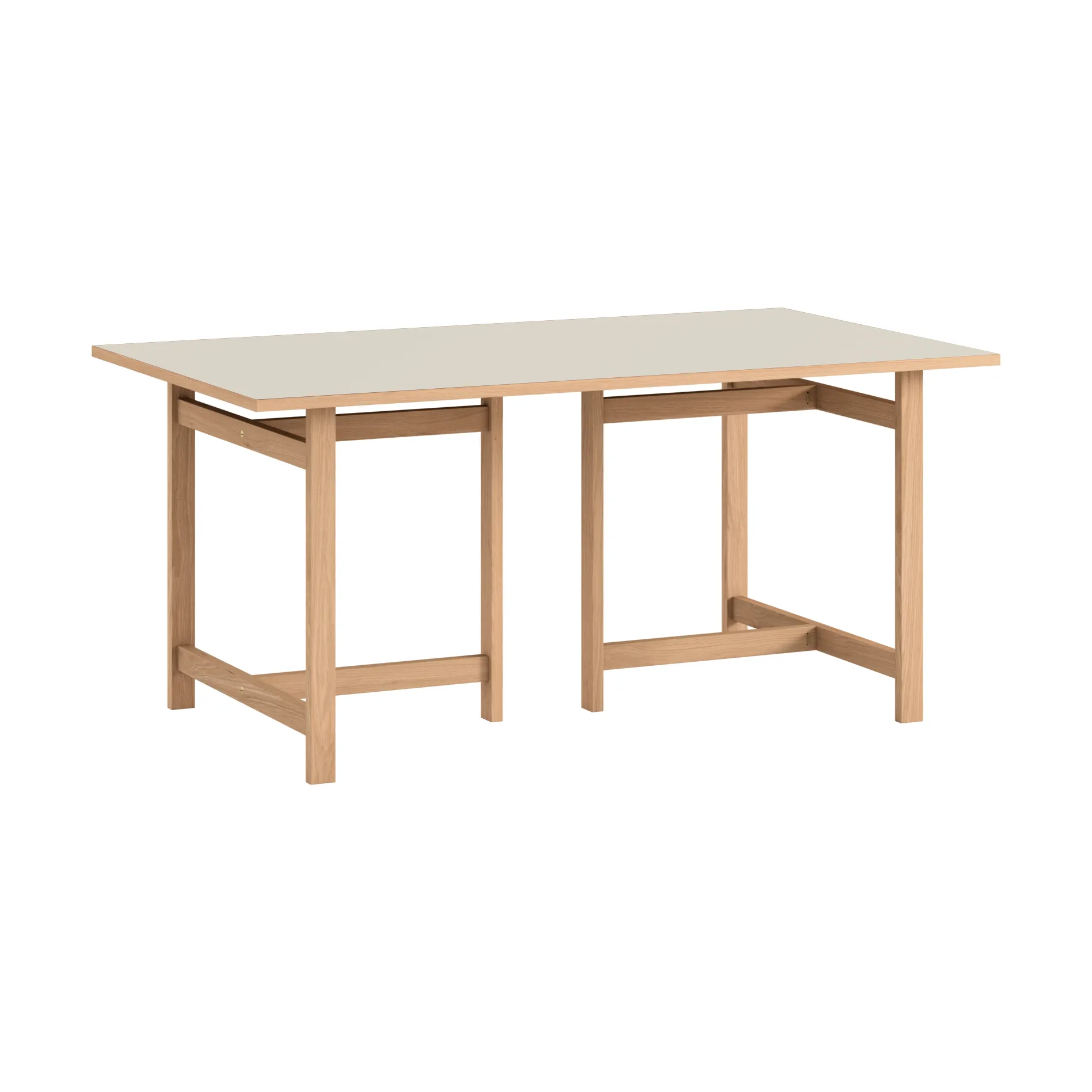 Moebe Rectangular dining table, Light grey, 160x90 cm MOEBE