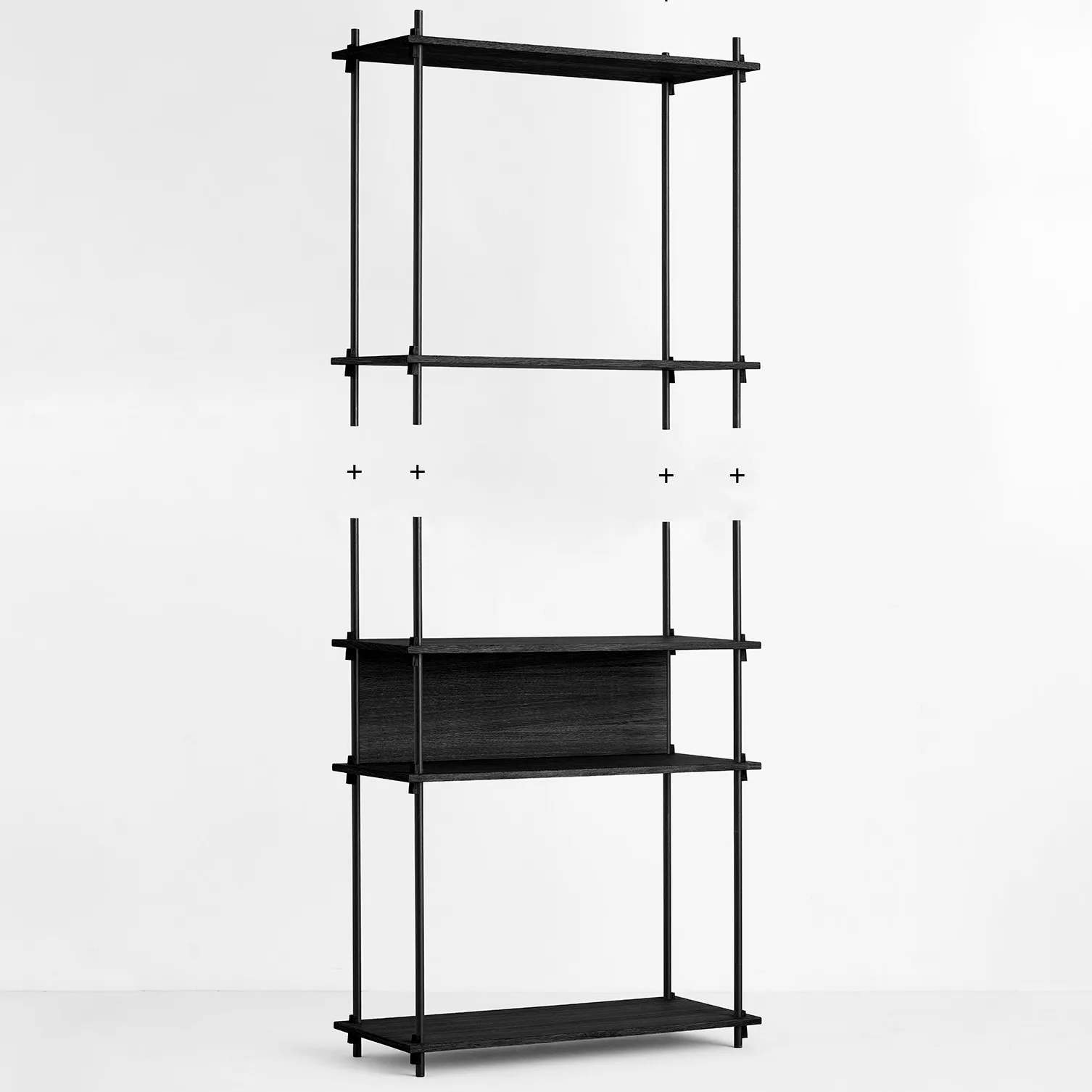 Moebe shelf legs 115 cm 2-pack, Black MOEBE