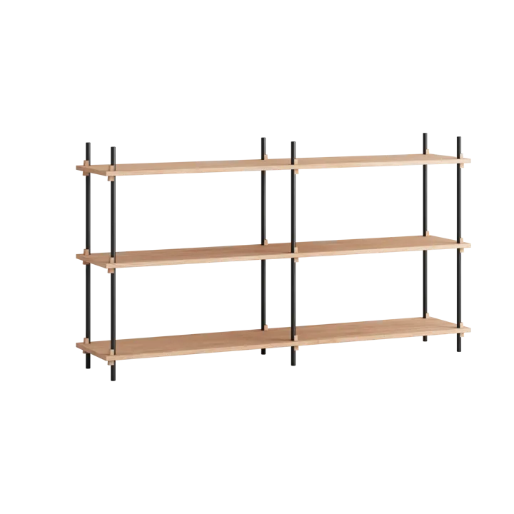 Moebe shelving system s.85.2.B - Oak-black - MOEBE