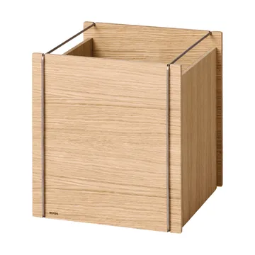 Moebe storage box - Oiled oak-stainless steel, square, 33x30x31 cm - MOEBE