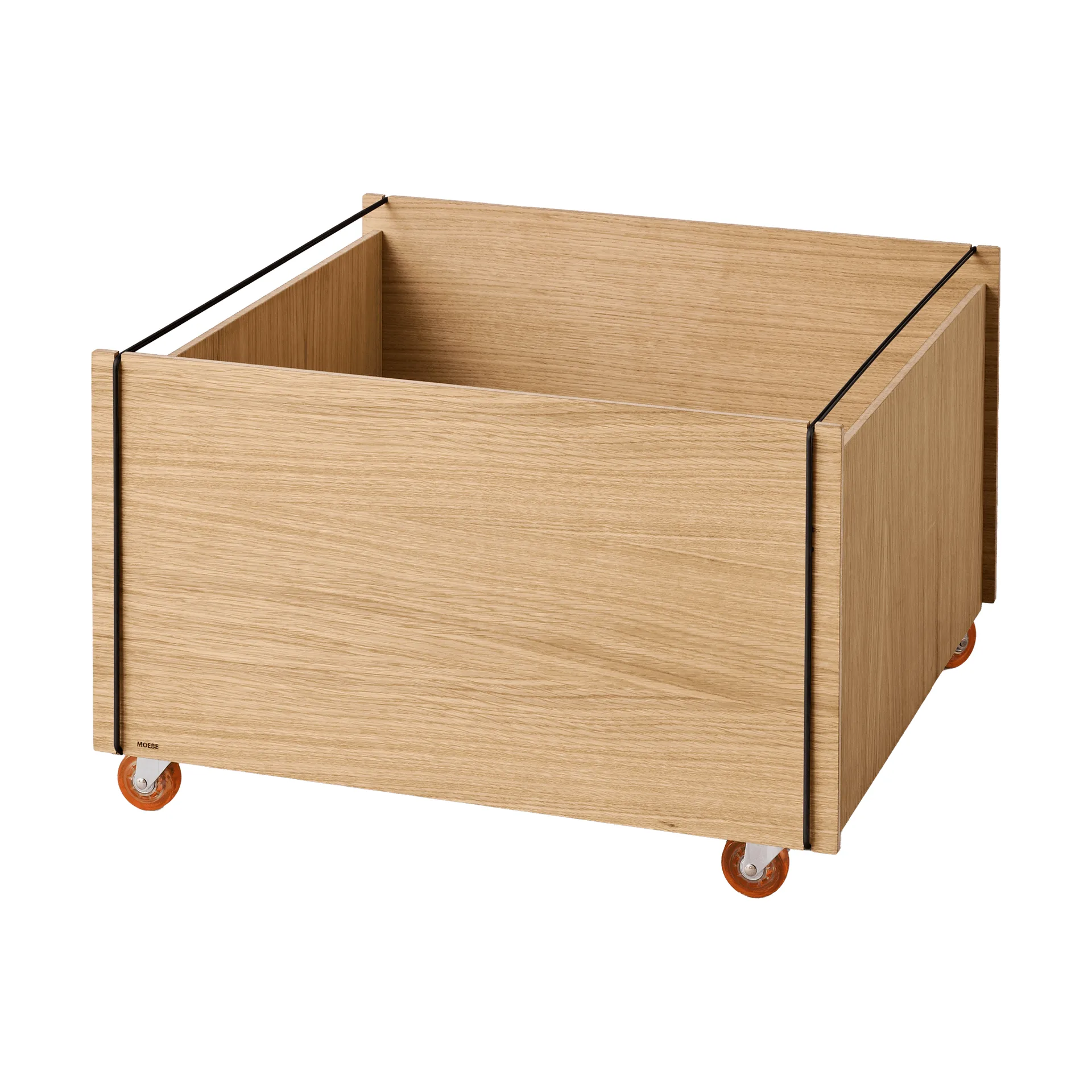 Moebe Storage Chest coffee table with storage, Oiled oak-black, 60x61x38.2 cm MOEBE