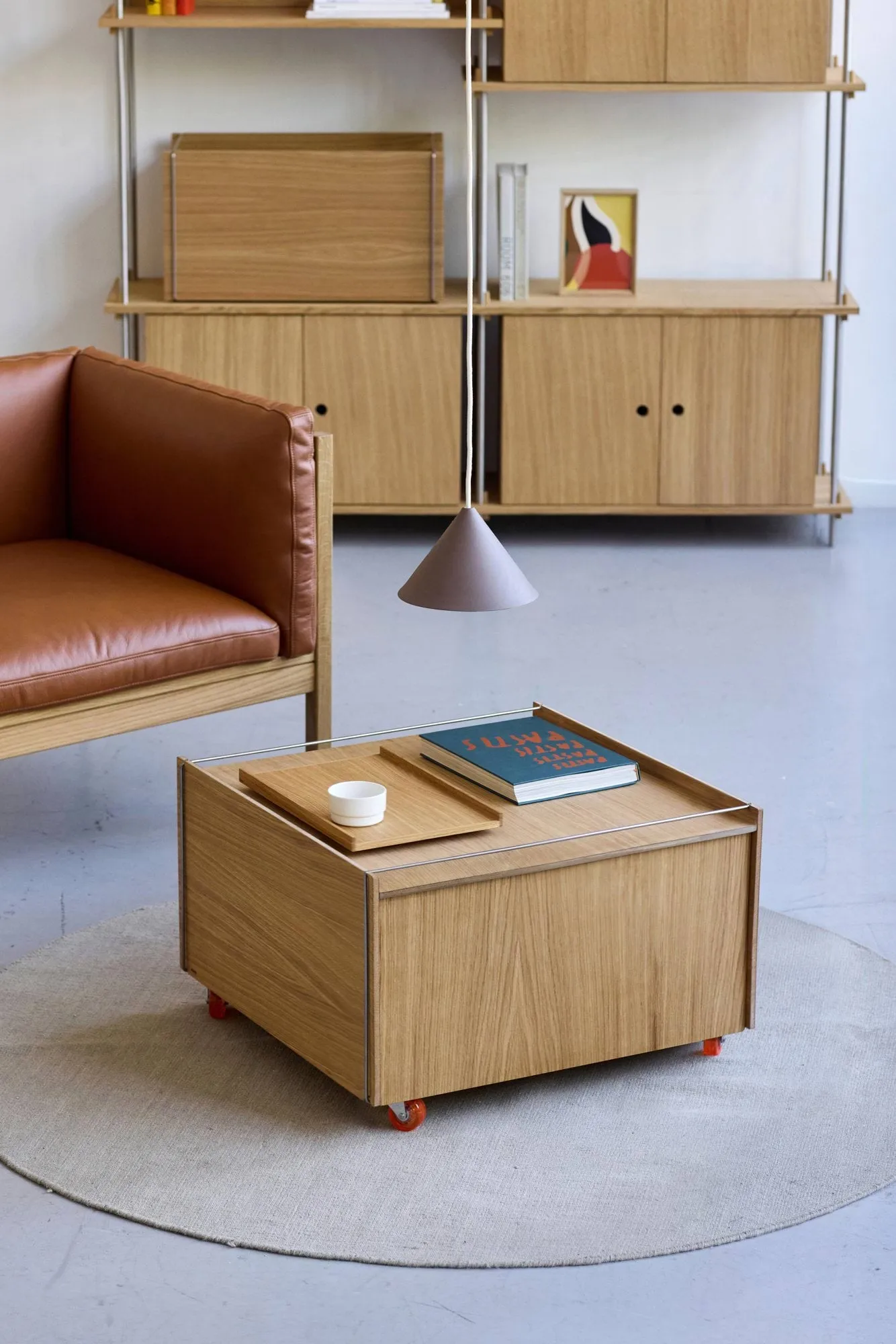 Moebe Storage Chest coffee table with storage, Oiled oak-black, 60x61x38.2 cm MOEBE