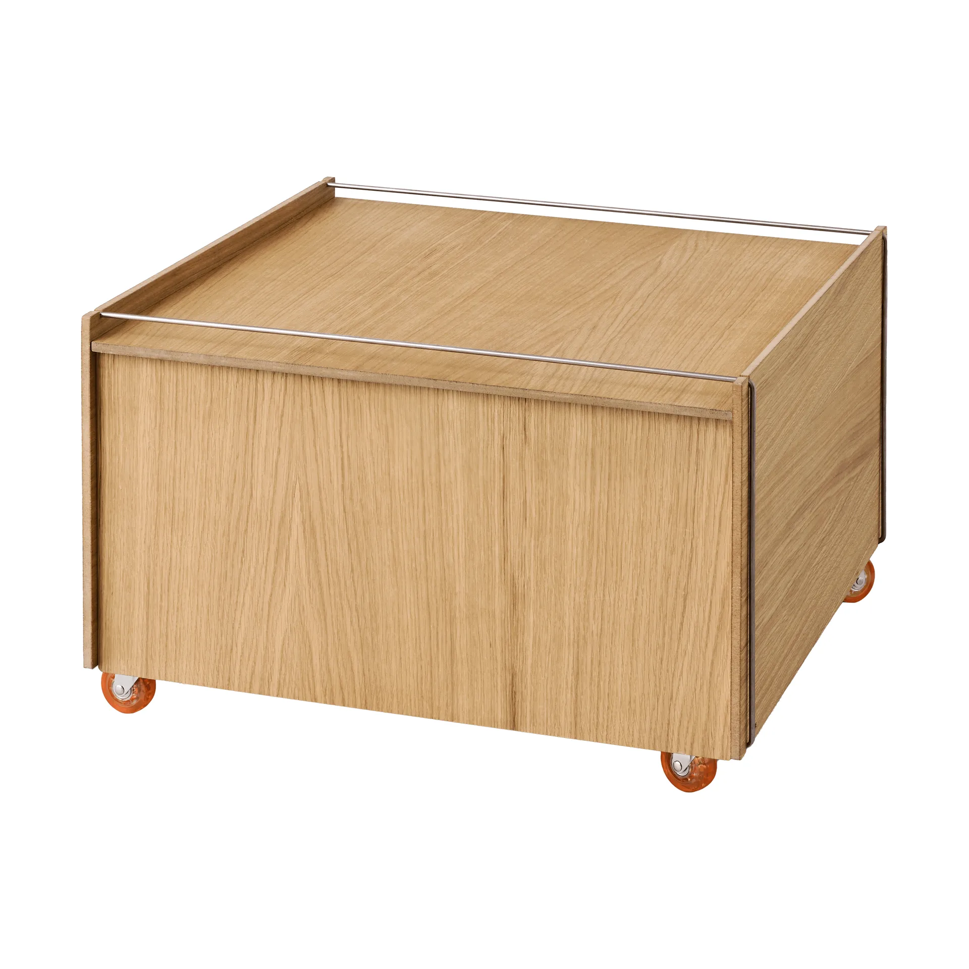 Moebe Storage Chest coffee table with storage, Oiled oak-stainless steel, 60x61x38.2 cm MOEBE