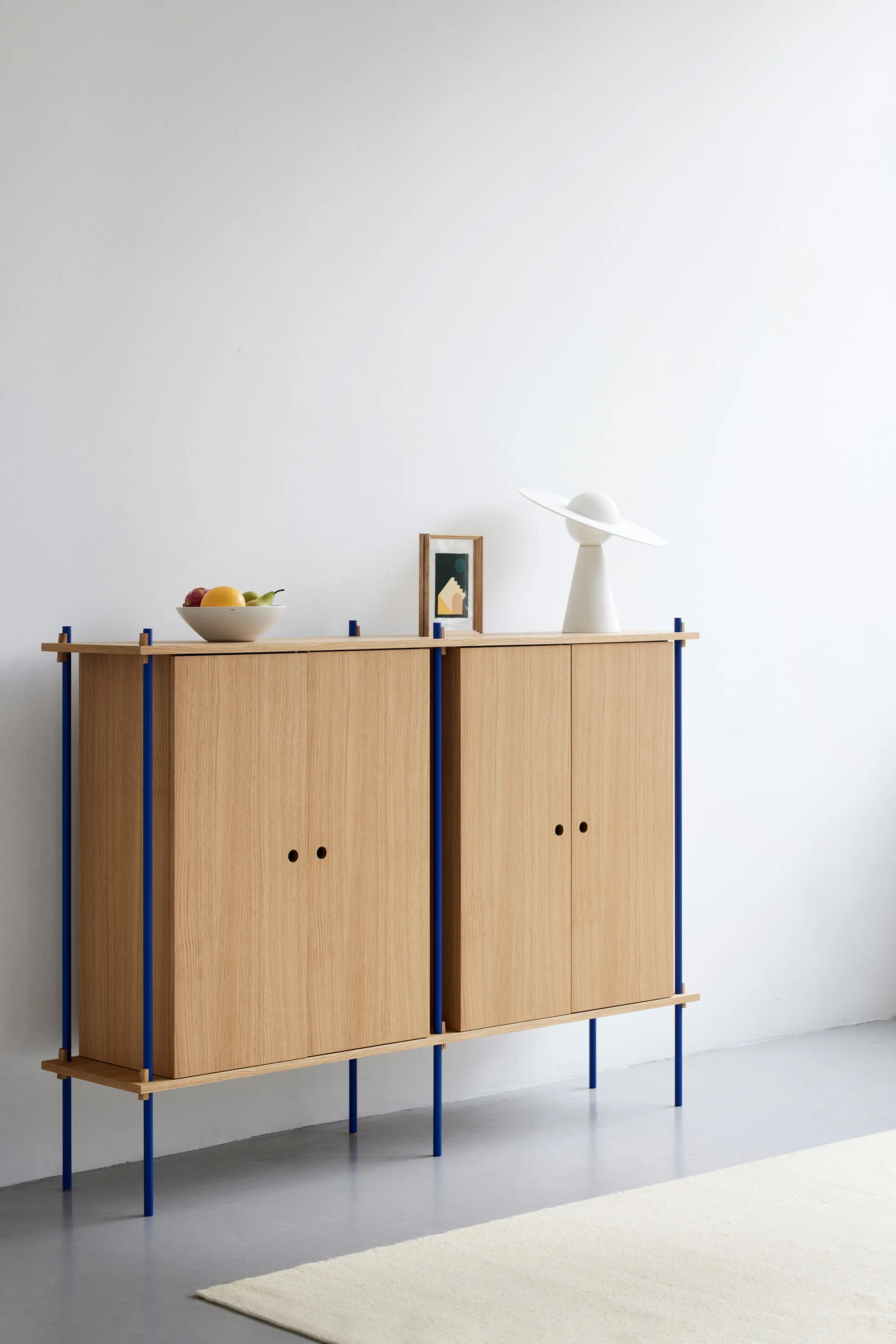 Shelving System Cabinet, Oak-white, 163x115x35 cm, S.115.2.E MOEBE