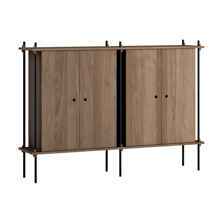 Shelving System Cabinet - Smoked oak-black, 163x115x35 cm, S.115.2.E - MOEBE