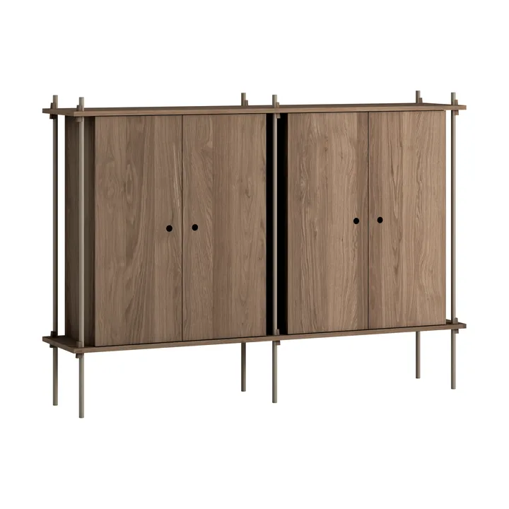 Shelving System Cabinet - Smoked oak-warm grey, 163x115x35 cm, S.115.2.E - MOEBE
