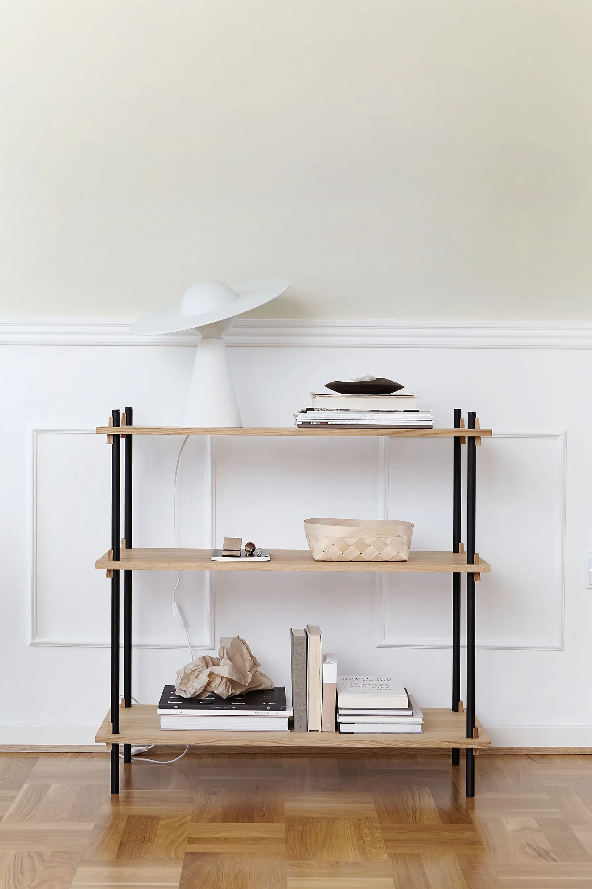 Shelving System classic shelf, Oak-black, 86x115x35 cm, S.115.1.A MOEBE
