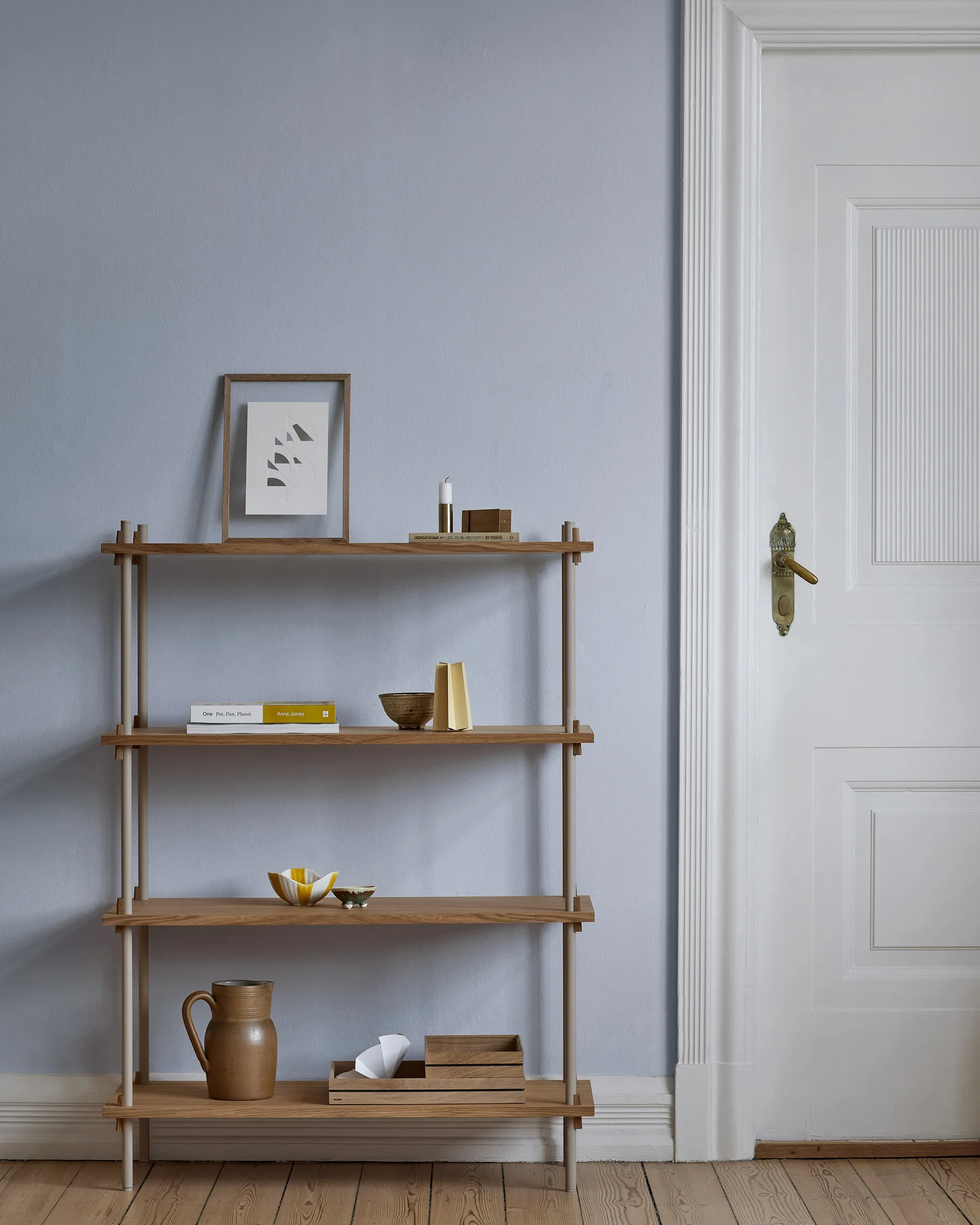Shelving System classic shelf, Oak-warm grey, 86x85x35 cm, S.85.1.A MOEBE