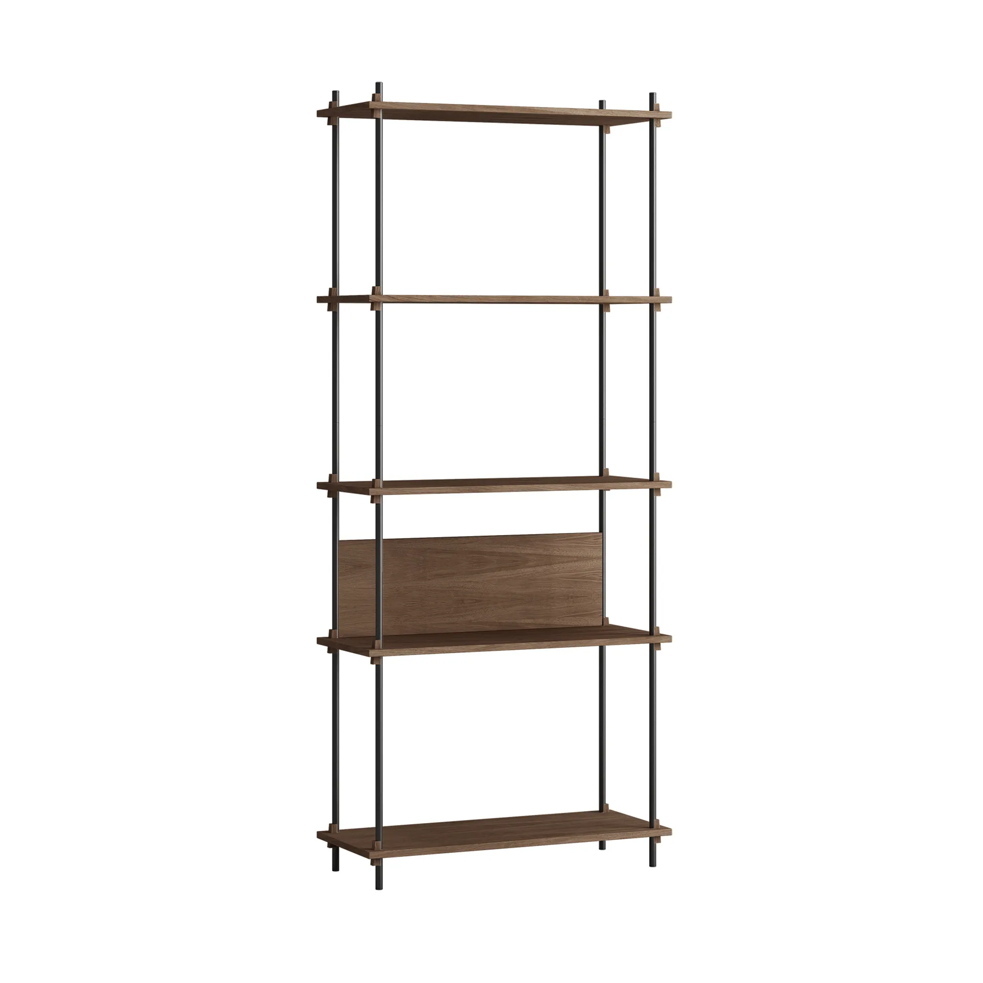 Shelving System classic shelf, Smoked oak-black, 86x200x35 cm, S.200.1.A MOEBE
