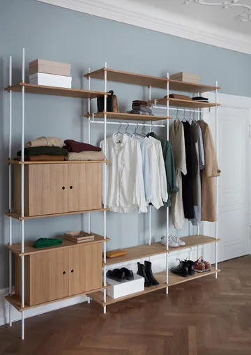 Shelving System shelf with cabinet - Black, 163x200x35 cm, S.200.2.C - MOEBE