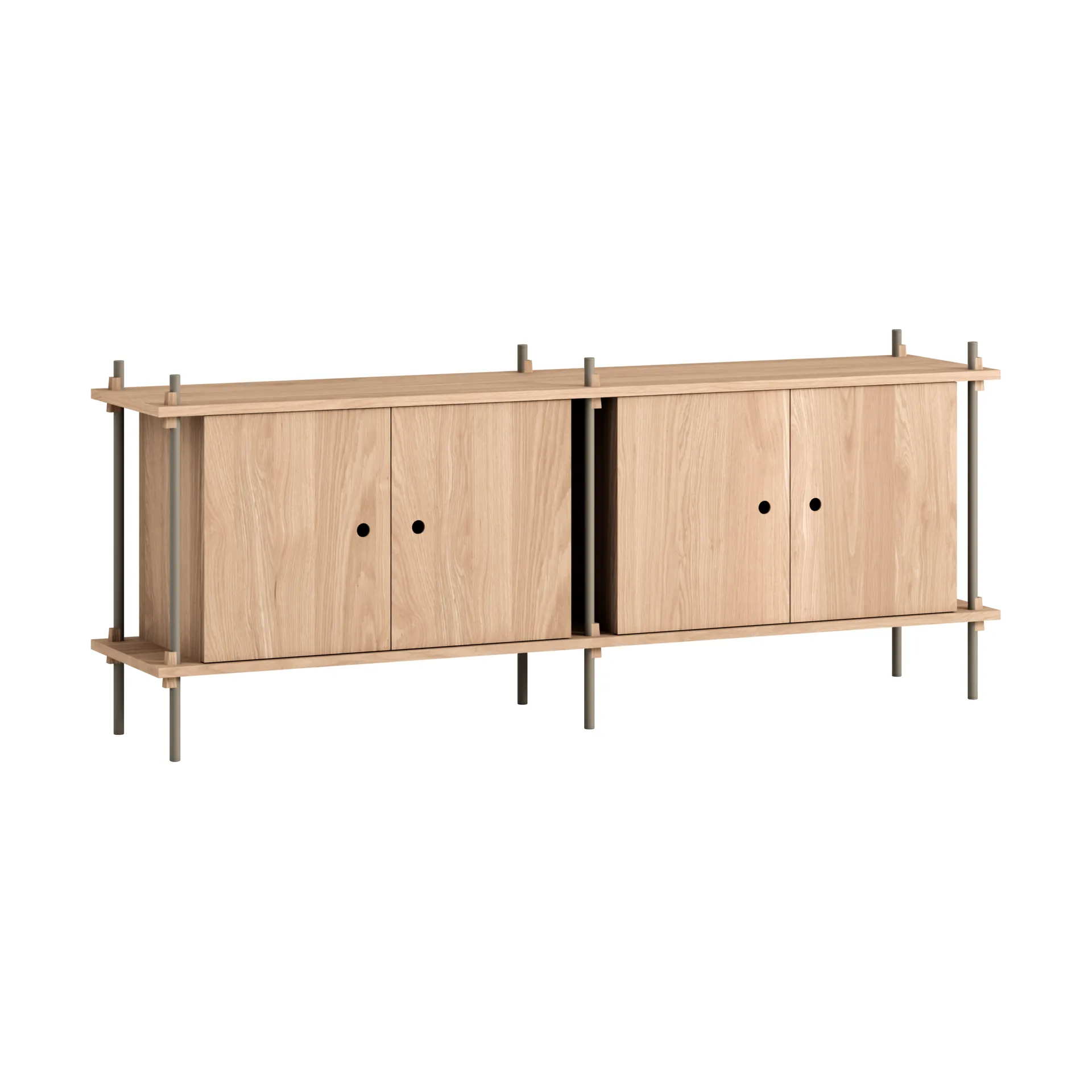 Shelving System sideboard, Oak-warm grey, 163x65x35 cm, S.65.2.D MOEBE