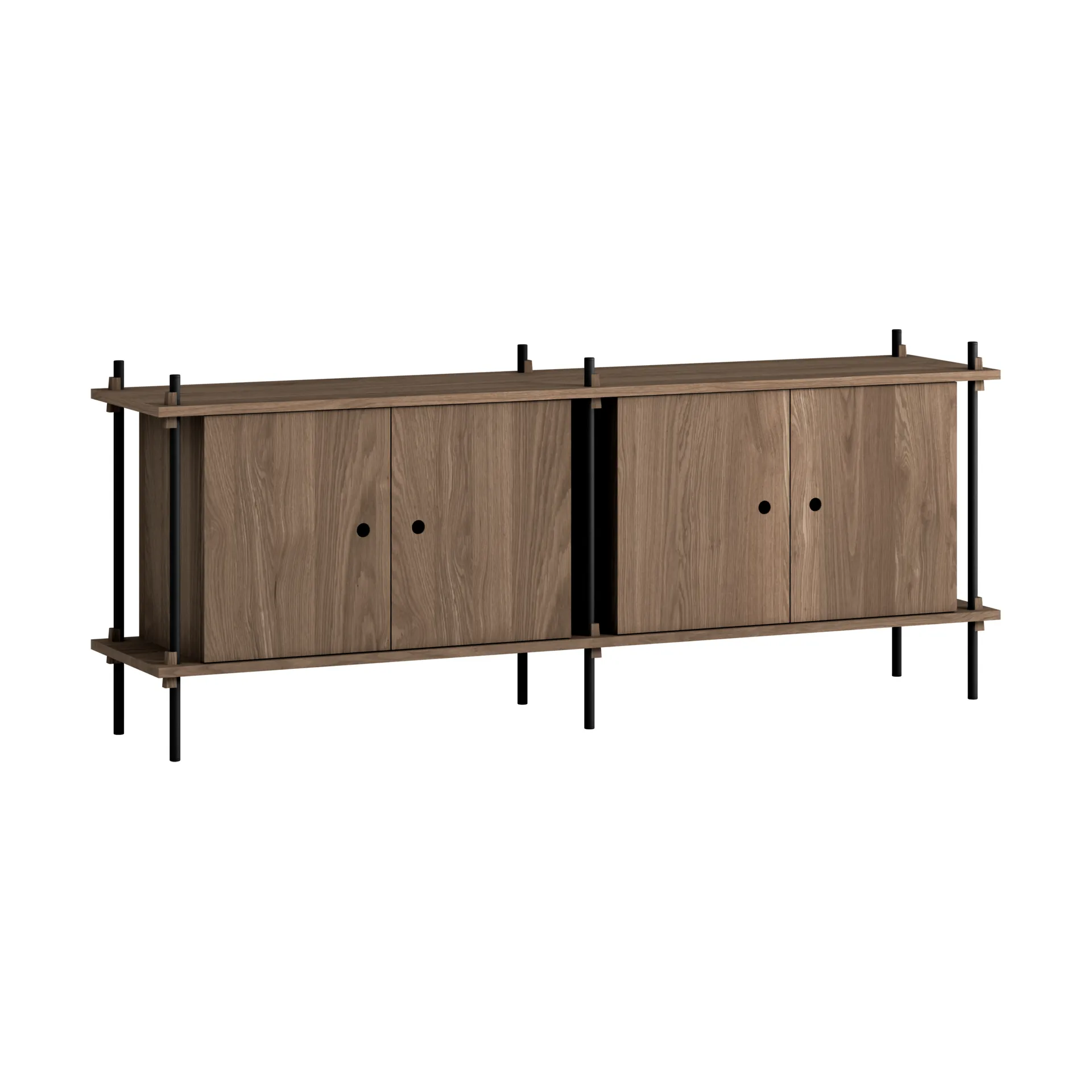Shelving System sideboard, Smoked oak-black, 163x65x35 cm, S.65.2.D MOEBE