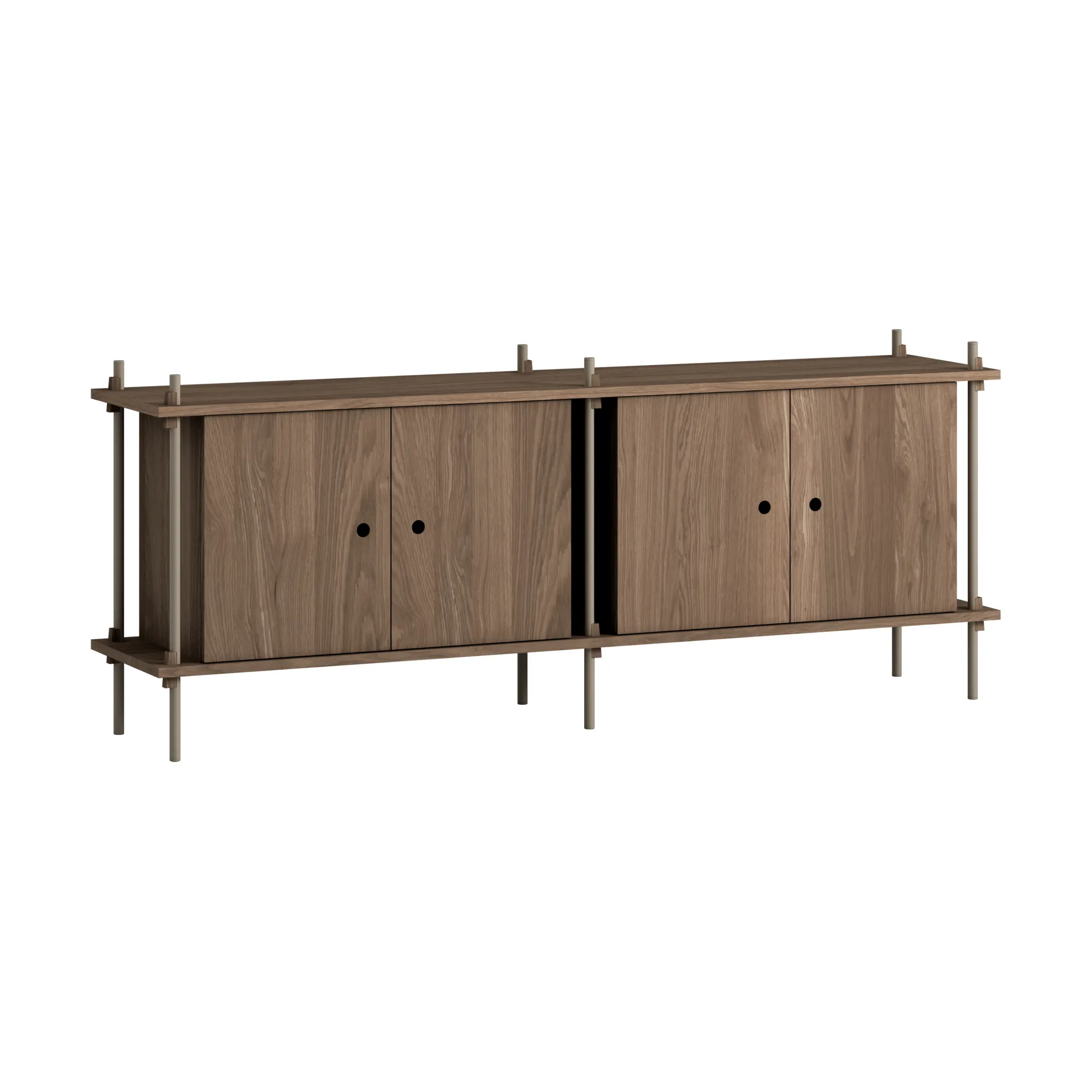 Shelving System sideboard, Smoked oak-black, 163x65x35 cm, S.65.2.D MOEBE