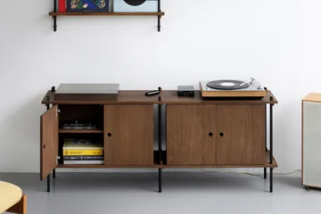 Shelving System sideboard - Smoked oak-black, 163x65x35 cm, S.65.2.D - MOEBE