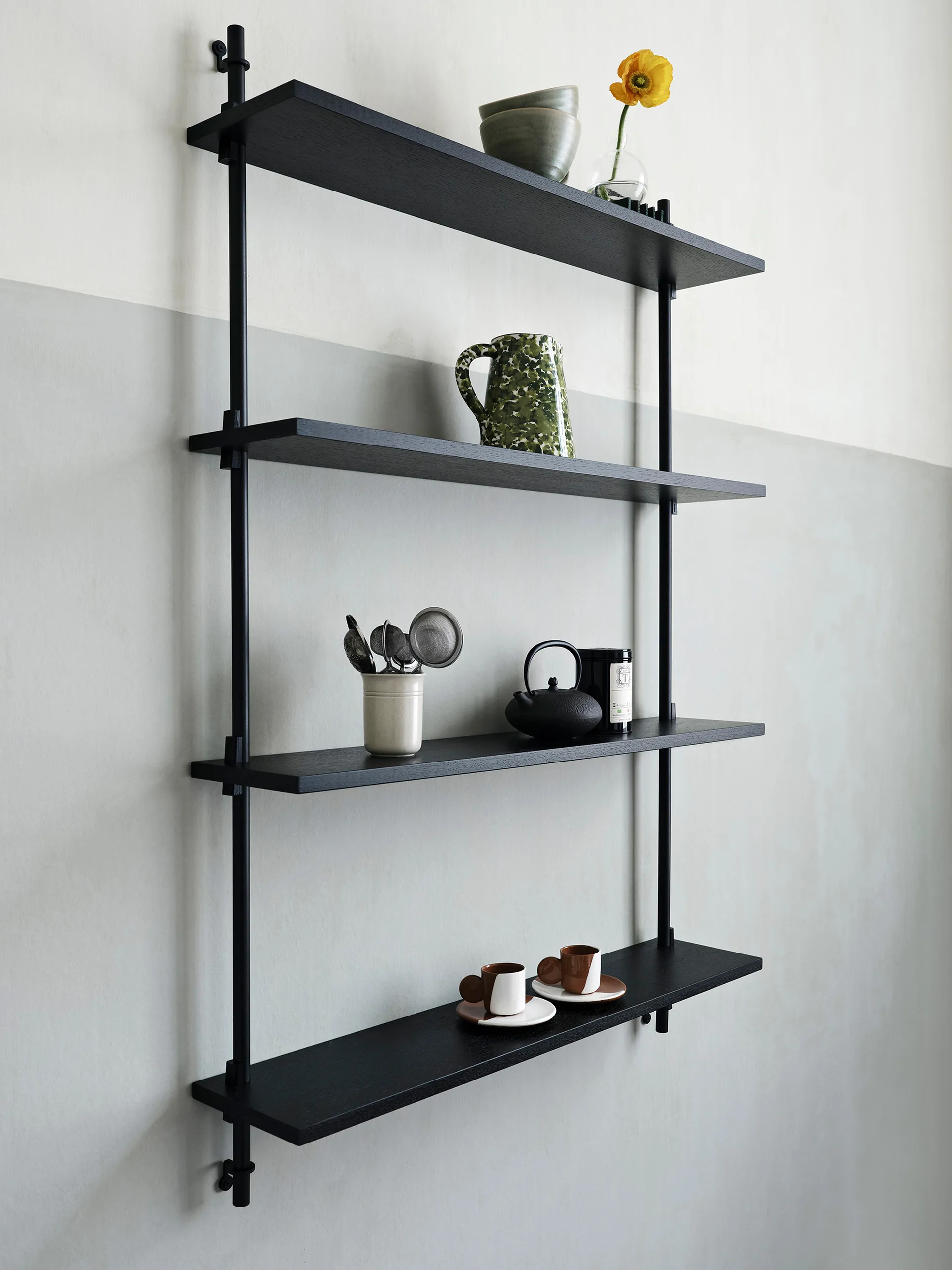 Wall Shelving wall shelf, Oak-warm grey, 92x115x17.5 cm, WS.115.1 MOEBE