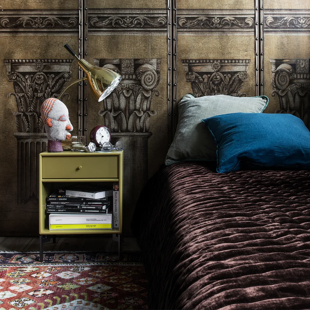 Dream bedside table, Pine 136, chrome legs Montana