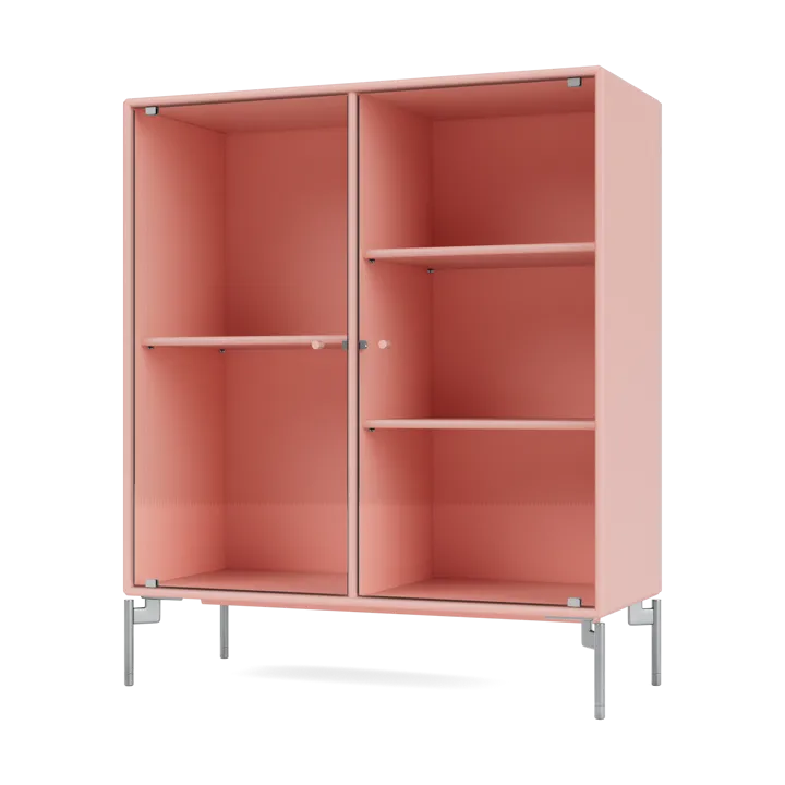 Ripple II display cabinet 69.6x82.2x30 cm - Ruby-legs chrome - Montana