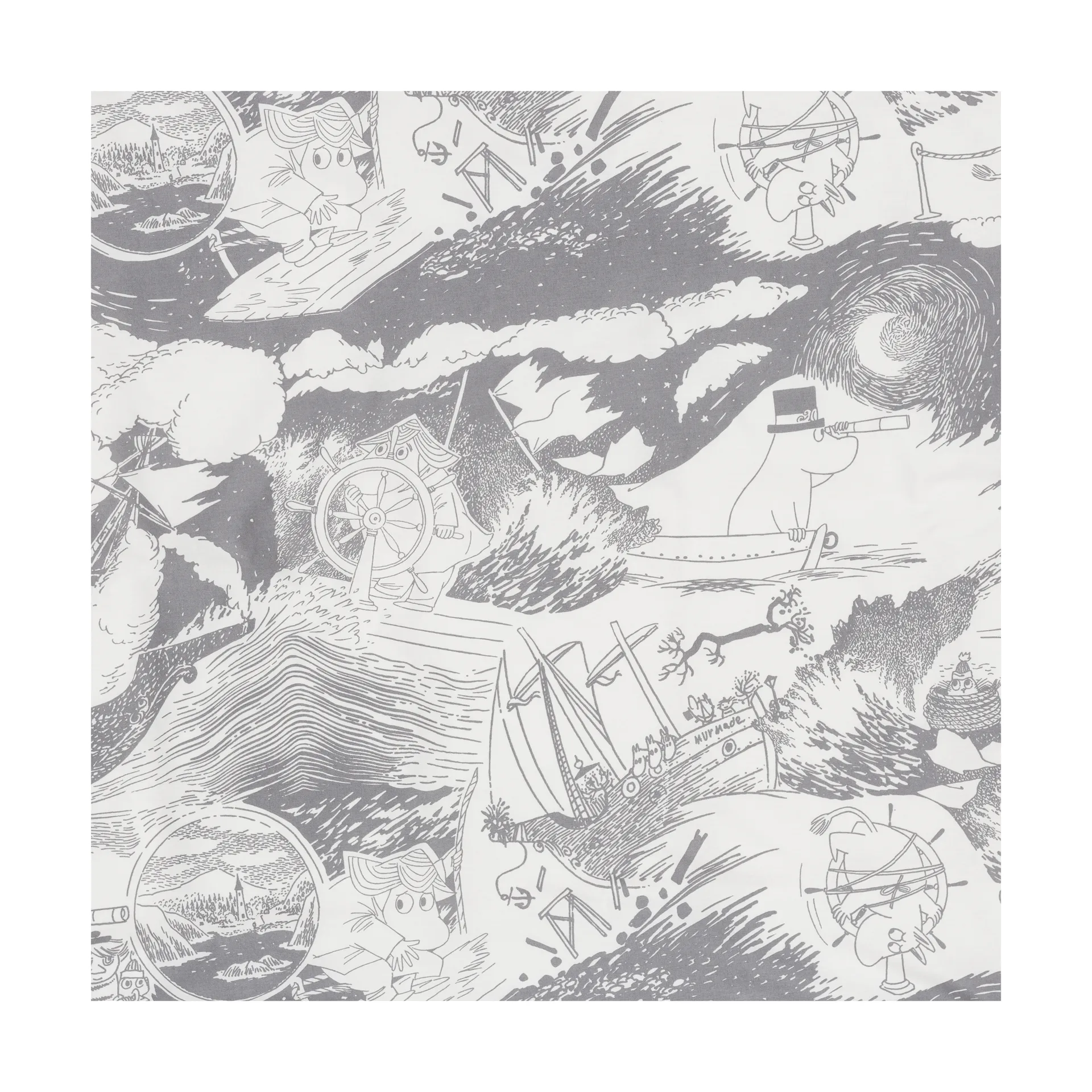 Moomin bed set 150x210 cm, Segling, grey Moomin Arabia