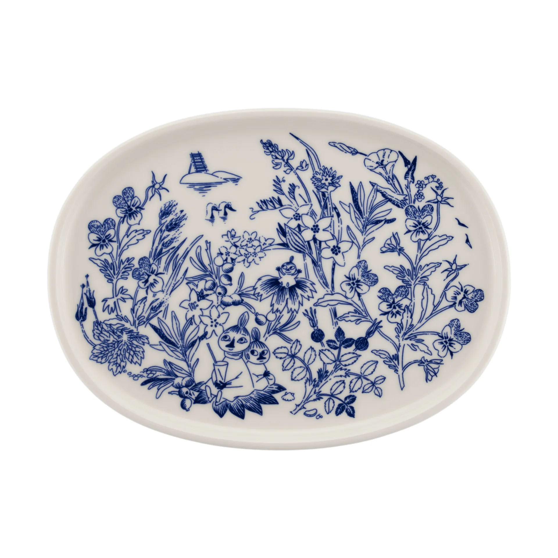 Moomin Haru serving plate 17 cm, Blue-white Moomin Arabia