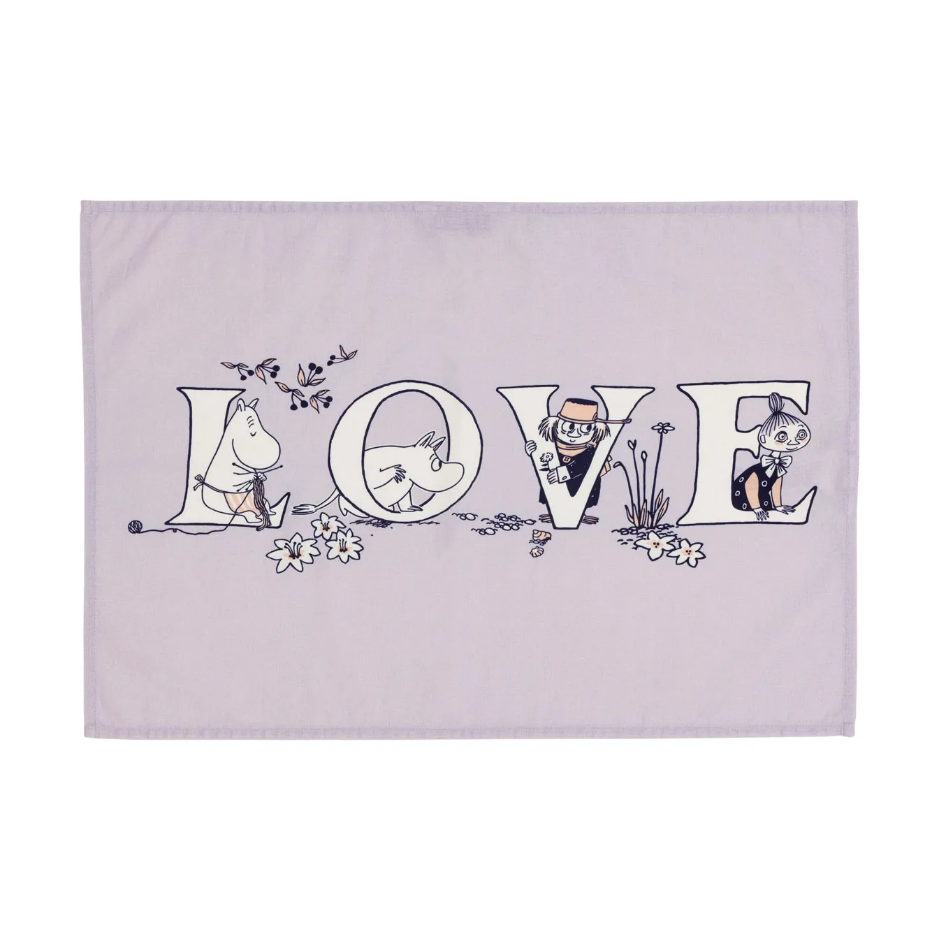 Moomin kitchen towel 50x70 cm 2 pieces, Alphabet Moomin Arabia