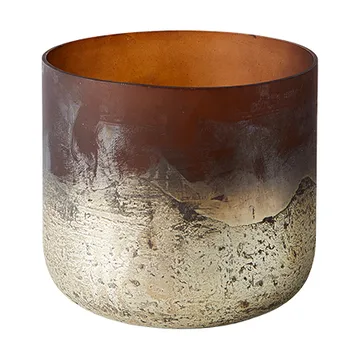Lana vase Ø14x14 cm - Brown-gold - MUUBS