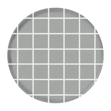 Checks & Stripes tray Ø35 cm - grey-white - Muurla